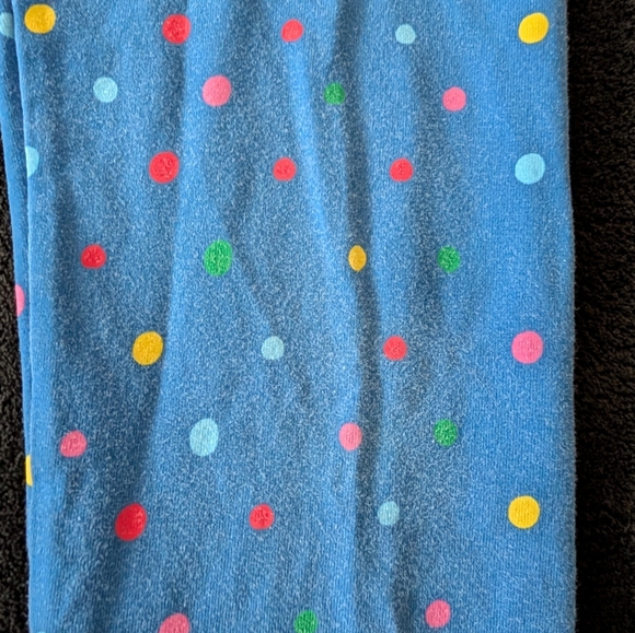 Hanna Andersson Girls Cotton Blend Leggings Pants Blue Rainbow Polka Dot Print - Picture 5 of 10